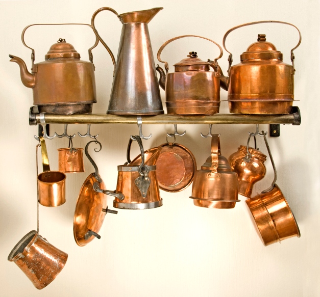 Old copper kitchenware